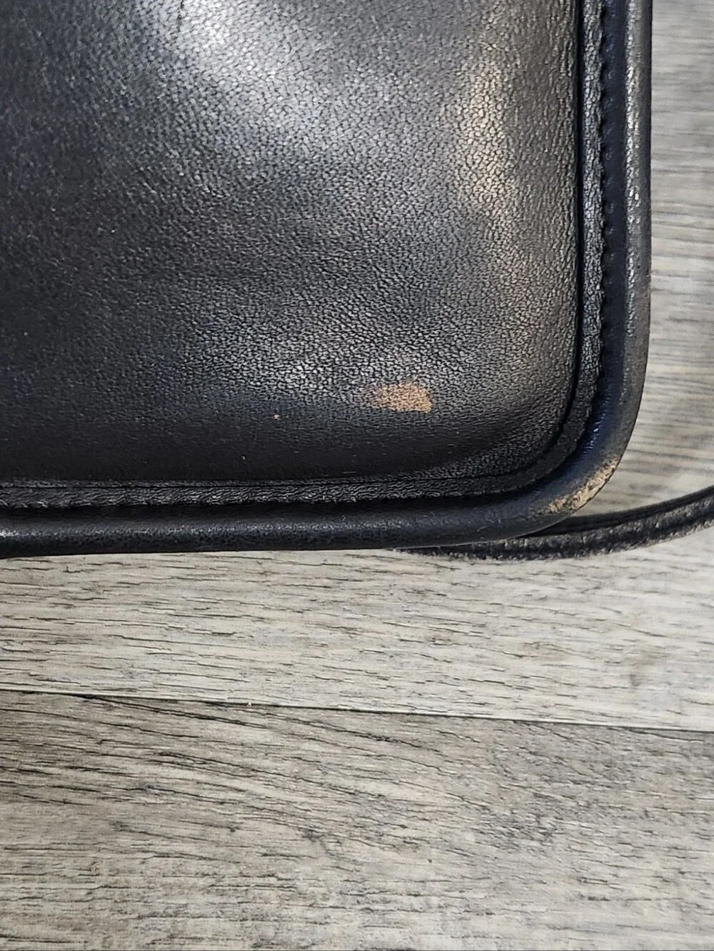 Vintage Coach Black Leather‎ Crossbody Bag